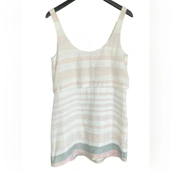 Mara Hoffman Overlay Sleeveless Mini Short Dress Linen Pastel Color Size 2 - Picture 6 of 11